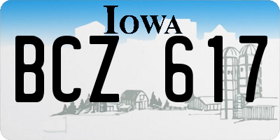 IA license plate BCZ617