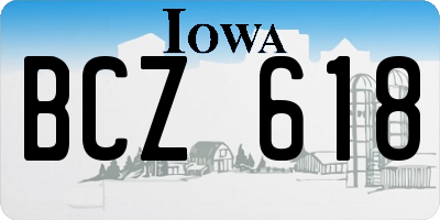 IA license plate BCZ618