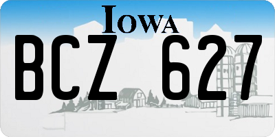 IA license plate BCZ627