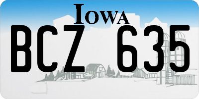 IA license plate BCZ635
