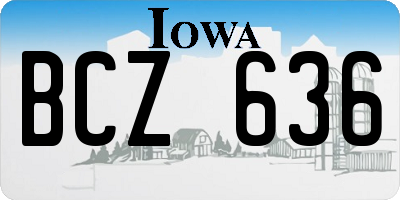 IA license plate BCZ636