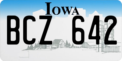 IA license plate BCZ642