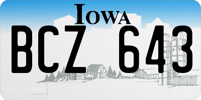 IA license plate BCZ643