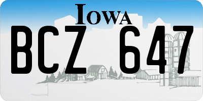 IA license plate BCZ647