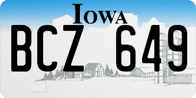 IA license plate BCZ649