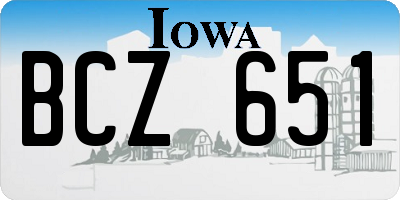 IA license plate BCZ651