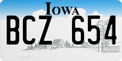IA license plate BCZ654