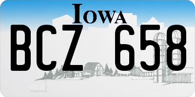 IA license plate BCZ658