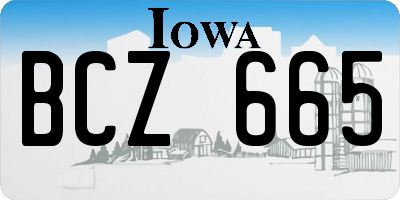 IA license plate BCZ665