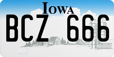 IA license plate BCZ666