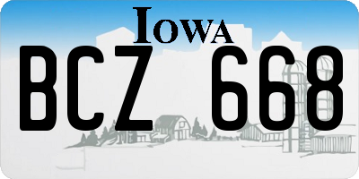 IA license plate BCZ668
