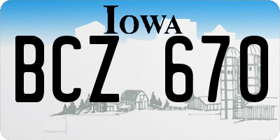 IA license plate BCZ670