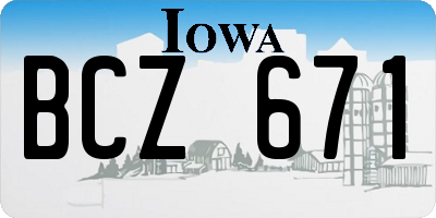 IA license plate BCZ671