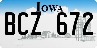 IA license plate BCZ672