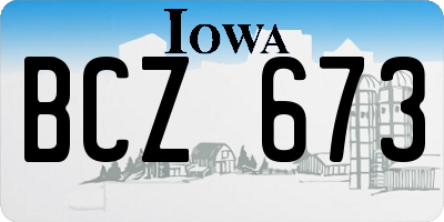 IA license plate BCZ673