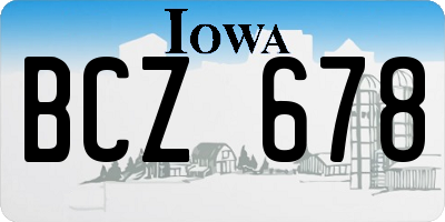 IA license plate BCZ678