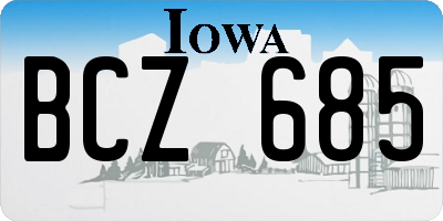 IA license plate BCZ685