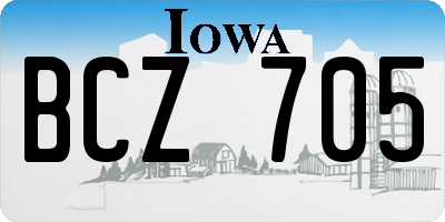 IA license plate BCZ705