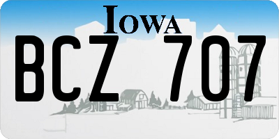 IA license plate BCZ707