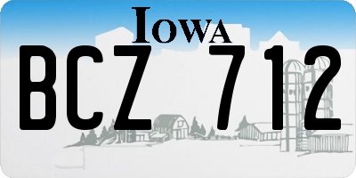 IA license plate BCZ712