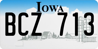 IA license plate BCZ713