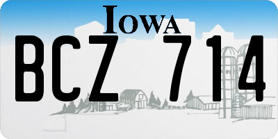 IA license plate BCZ714