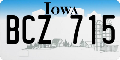 IA license plate BCZ715