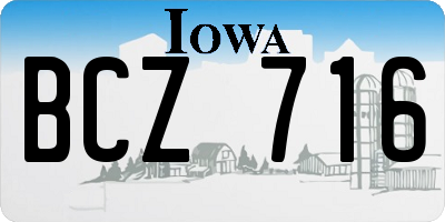 IA license plate BCZ716