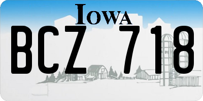 IA license plate BCZ718