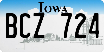 IA license plate BCZ724