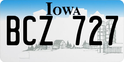 IA license plate BCZ727