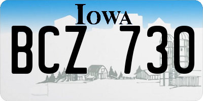 IA license plate BCZ730