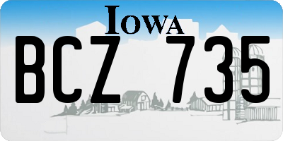 IA license plate BCZ735