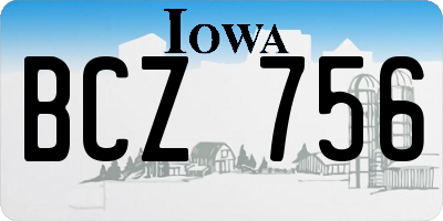 IA license plate BCZ756