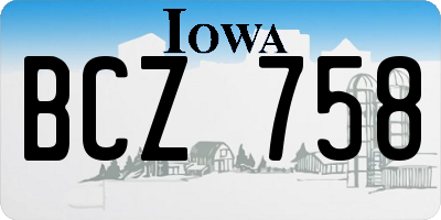IA license plate BCZ758