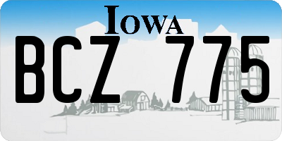 IA license plate BCZ775