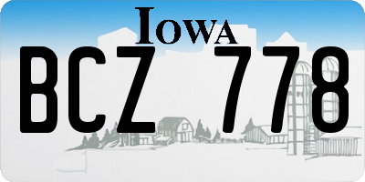 IA license plate BCZ778