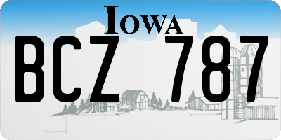 IA license plate BCZ787