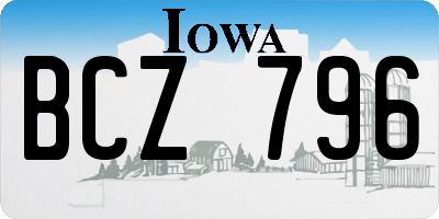 IA license plate BCZ796