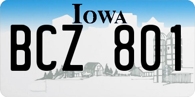 IA license plate BCZ801