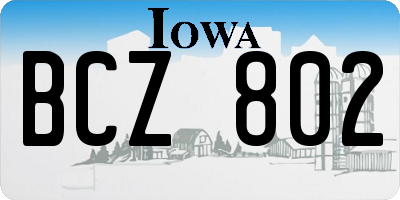 IA license plate BCZ802
