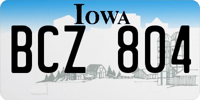 IA license plate BCZ804