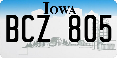 IA license plate BCZ805