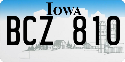 IA license plate BCZ810