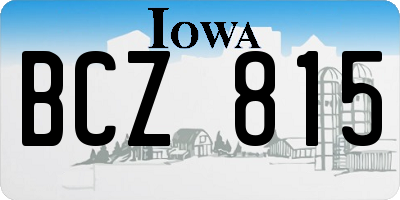 IA license plate BCZ815
