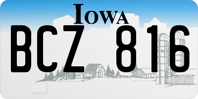 IA license plate BCZ816