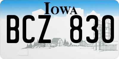 IA license plate BCZ830