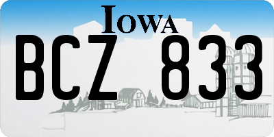 IA license plate BCZ833