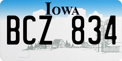IA license plate BCZ834