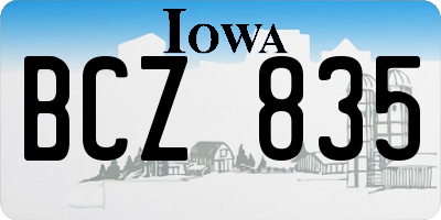 IA license plate BCZ835